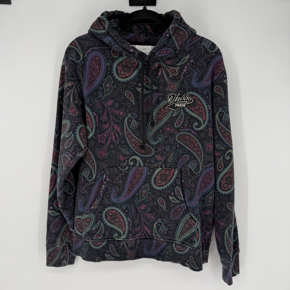 TEDDY FRESH PAISLEY DISTRESSED HOODIE SMALL